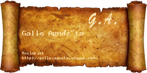 Galle Agnéta névjegykártya